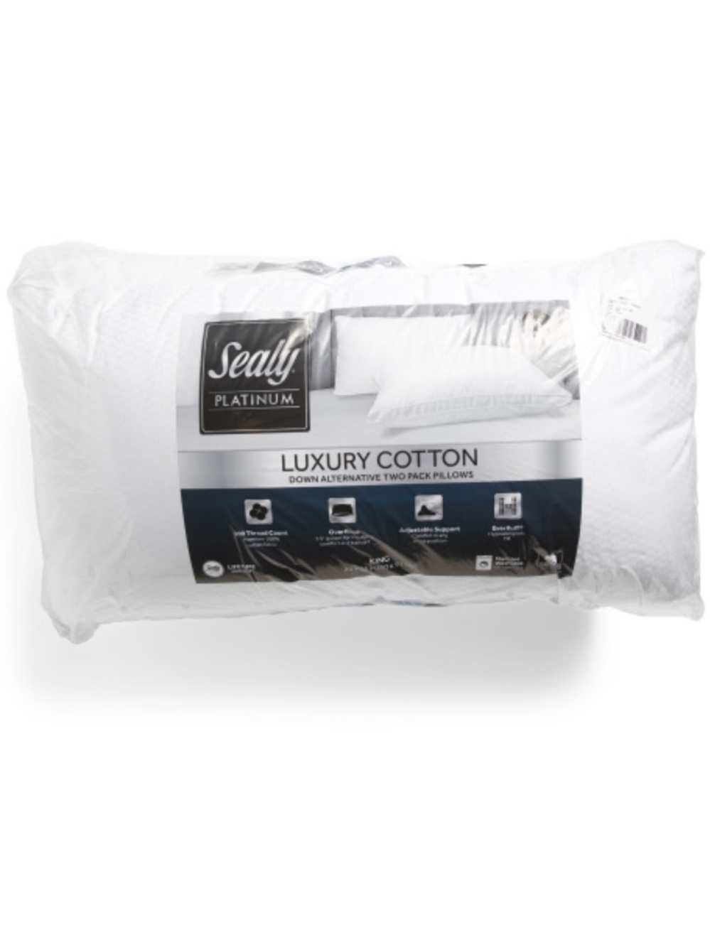 SEALY Luxury Cotton Pillow - 2pk White